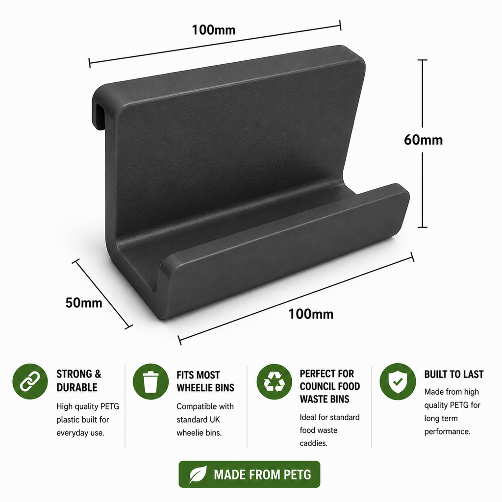 Food Waste Bin Holder Clip | Wheelie Bin Caddy Bracket