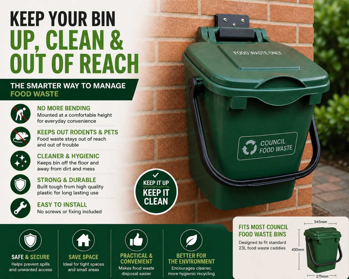 Food Waste Container Wall Mount Bracket | Caddy holder