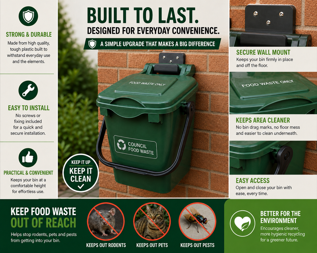 Food Waste Container Wall Mount Bracket | Caddy holder