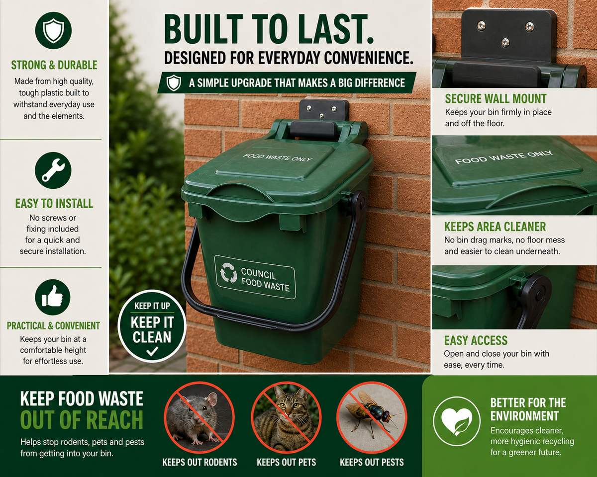 Food Waste Container Wall Mount Bracket | Caddy holder