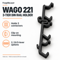 WAGO 221 DIN Rail Holder Mount 221-412 413 415 / 2, 3, 5 Way PETG Clip - image 2